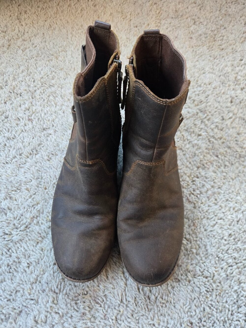 Teva Ellery Ankle Waterproof Pecan Brown Leather Ankle Boots Women’s US Size 8.5